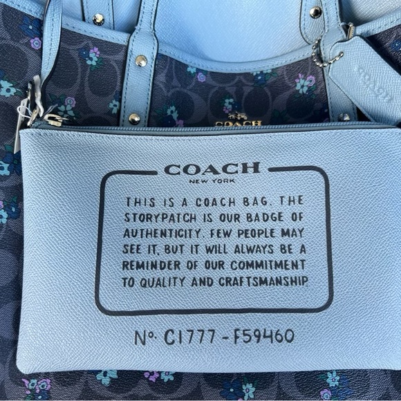 Coach Reversible Tote Denim Cornflower - Picture 3 of 5